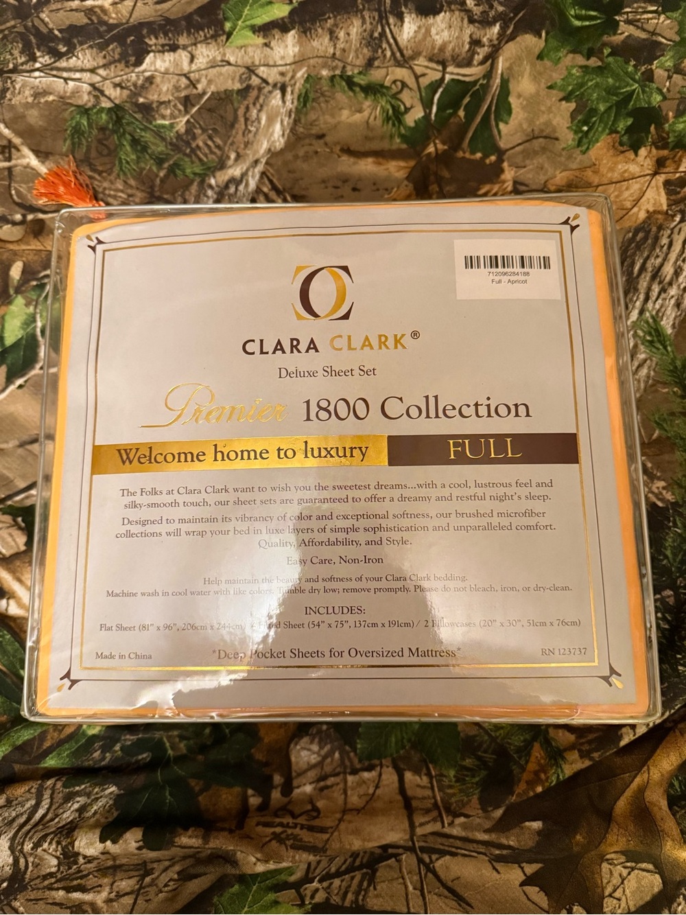 Clara Clark Apricot Full Sheet Set - 1800 Collection - Picture 4 of 4